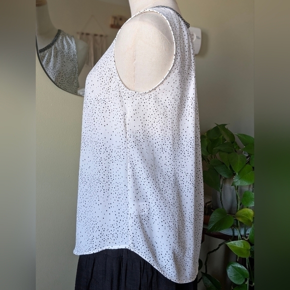 Daniel Rainn Women's Size Small White & Black Embroidered Fringe Tassel Blouse - Picture 7 of 11